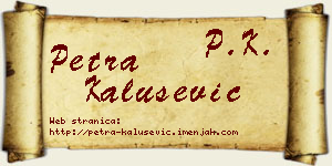 Petra Kalušević vizit kartica